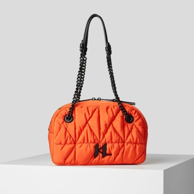 Orange Women's Karl Lagerfeld K/Studio Nylon Bowling Bag | AE083HIVU