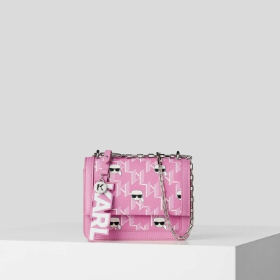 Pink Multicolor Women's Karl Lagerfeld K/Ikonik Monogram Shoulder Bags | AE192GAXY