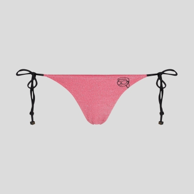 Pink Women's Karl Lagerfeld Ikonik 2.0 Lurex String Beachwear | AE160CFQH