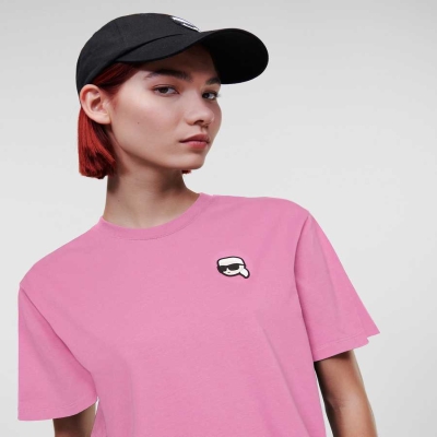 Pink Women's Karl Lagerfeld Ikonik 2.0 Oversized T-Shirts | AE548PVGH