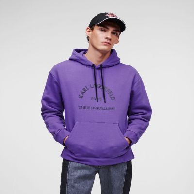 Purple Men's Karl Lagerfeld Rue St-guillaume Sweatshirts | AE694EWMI