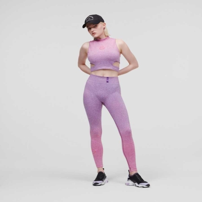 Purple / Pink Women's Karl Lagerfeld Rue St-guillaume Seamless Pants | AE768VSGW