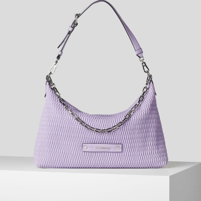 Purple Women's Karl Lagerfeld K/Kushion Quilted Extra-large Shoulder Bags | AE810DMPA