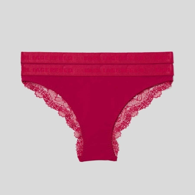 Red Women's Karl Lagerfeld Lace Briefs - 2 Pack Underwear | AE678NUTP