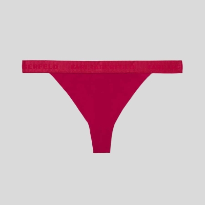 Red Women's Karl Lagerfeld Lace Thong Underwear | AE478YSNO