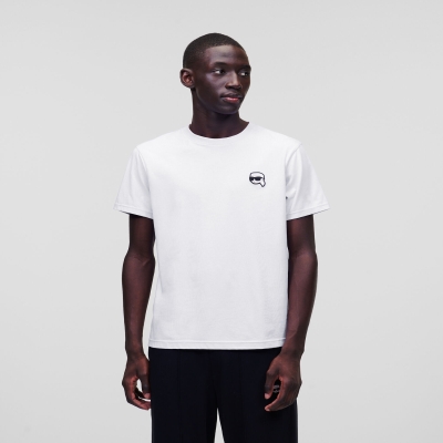 White Men's Karl Lagerfeld Ikonik 2.0 Patch T-Shirts | AE840BDUY