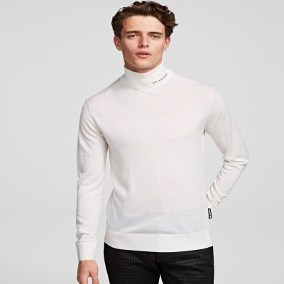 White Men's Karl Lagerfeld Merino Wool Knitwear | AE631JXEL