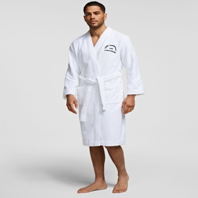 White Men's Karl Lagerfeld Rue St-guillaume Bathrobe Loungewear | AE279HXLJ