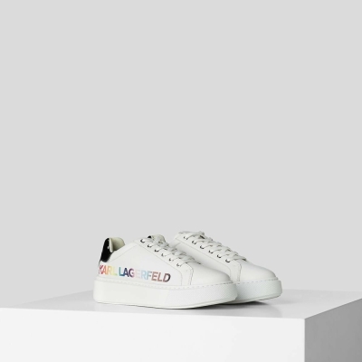 White / Multicolor Women's Karl Lagerfeld K/Love Maxi Kup Logo Sneakers | AE801QVAY