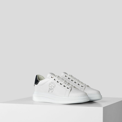 White / Silver Men's Karl Lagerfeld Kapri Karl Plexikonic Sneakers | AE742NPGI