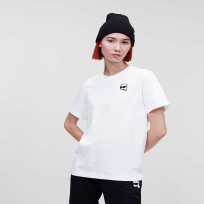 White Women's Karl Lagerfeld Ikonik 2.0 Oversized T-Shirts | AE623BRGK