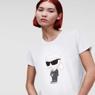 White Women's Karl Lagerfeld Ikonik 2.0 T-Shirts | AE720BAUR