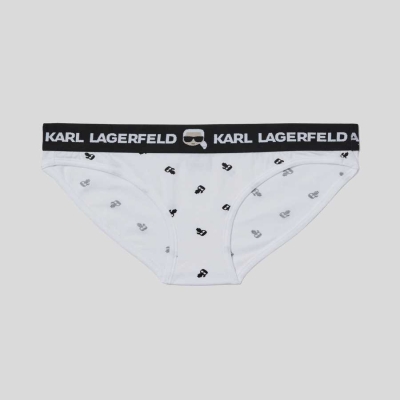 White Women's Karl Lagerfeld Ikonik Karl Briefs Underwear | AE263JOLX