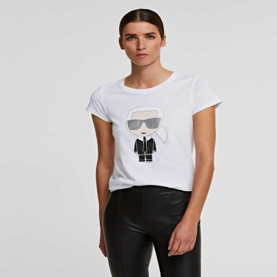 White Women's Karl Lagerfeld Ikonik Karl T-Shirts | AE374GWUN