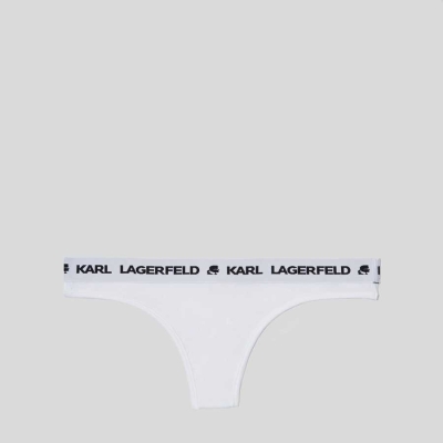 White Women's Karl Lagerfeld Karl Logo Thong Underwear | AE392CEYT