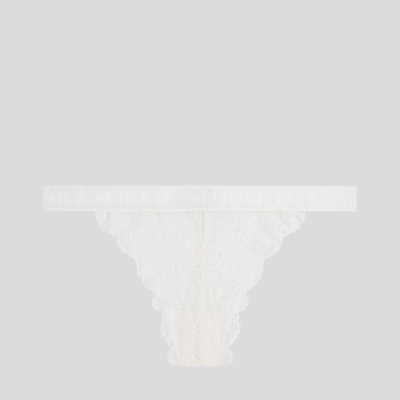 White Women's Karl Lagerfeld Lace Brazilian Briefs Underwear | AE065UVPO