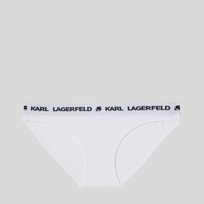 White Women's Karl Lagerfeld Logo Briefs Underwear | AE534XBWH