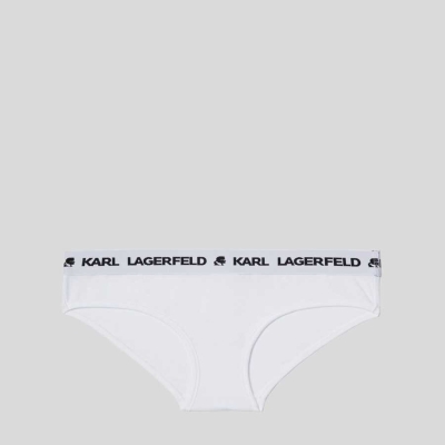 White Women's Karl Lagerfeld Logo Hipster Briefs Underwear | AE938VOQU