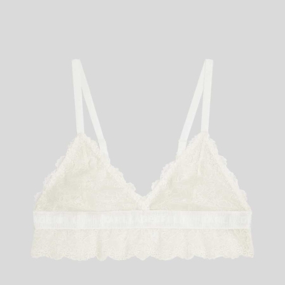 White Women's Karl Lagerfeld Longline Lace Triangle Bra Underwear | AE804YTEN