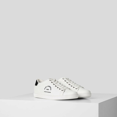 White Women's Karl Lagerfeld Rue St-guillaume Logo Kupsole Sneakers | AE734KOLI