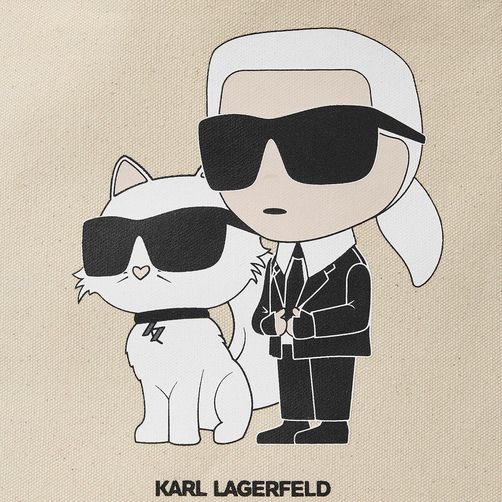 Beige Women's Karl Lagerfeld K/Ikonik 2.0 Karl & Choupette Shopper Tote Bags | AE890TQZG