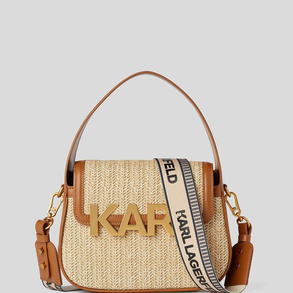 Beige Women's Karl Lagerfeld K/Letters Woven - Online Exclusive Crossbody Bags | AE860PFWX