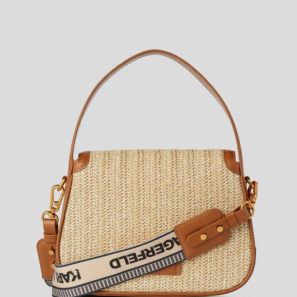 Beige Women's Karl Lagerfeld K/Letters Woven - Online Exclusive Crossbody Bags | AE860PFWX