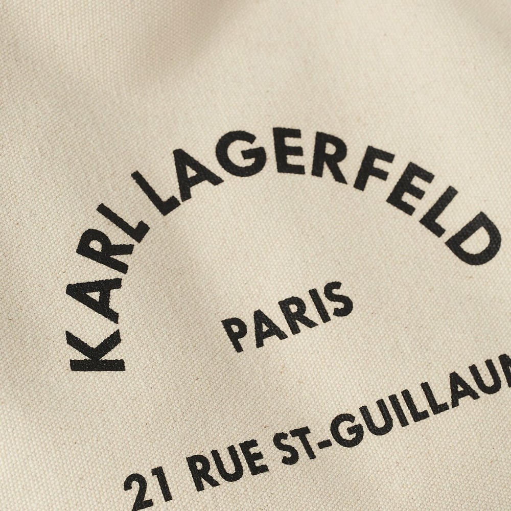 Beige Women's Karl Lagerfeld Rue St-guillaume Canvas Shopper Tote Bags | AE857CULD