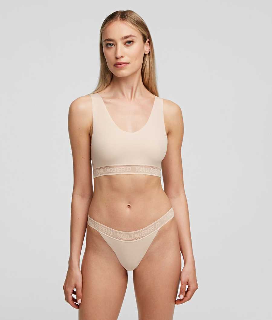 Beige Women's Karl Lagerfeld Ultra-light Karl Logo Briefs Underwear | AE925YOQH