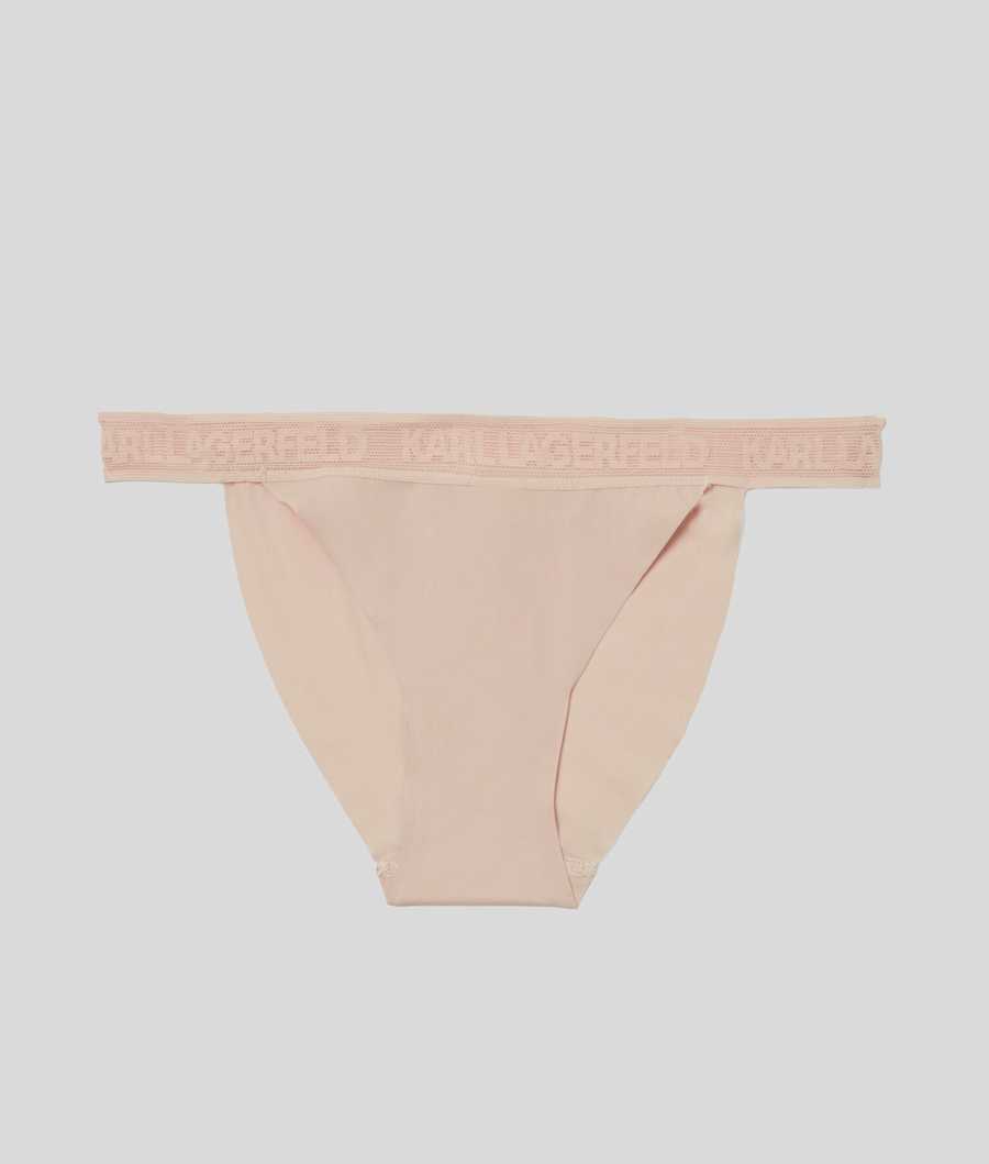 Beige Women\'s Karl Lagerfeld Ultra-light Karl Logo Briefs Underwear | AE925YOQH