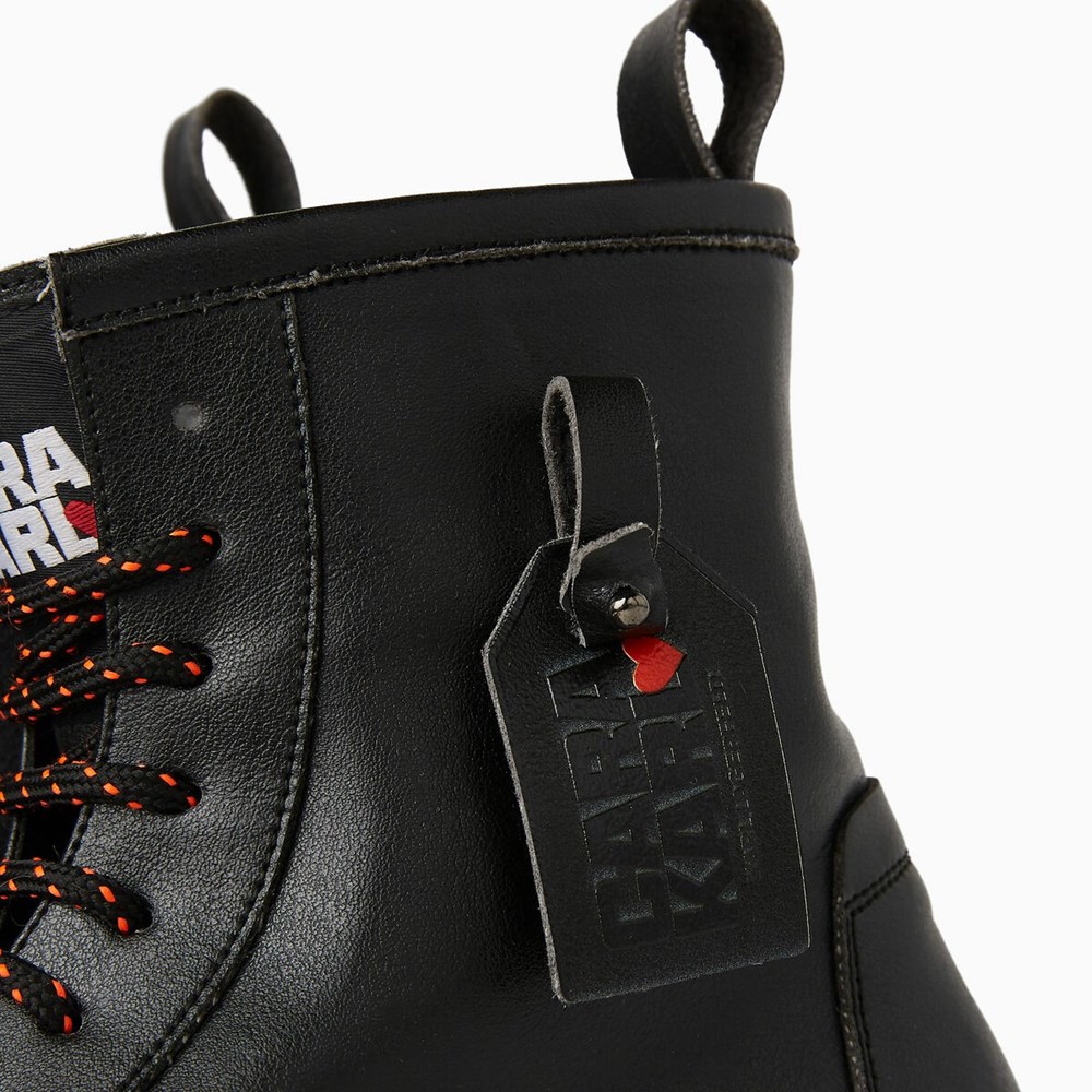 Black Men's Karl Lagerfeld Cara Loves Karl Lace-up Biker Boots Boots | AE309EBOH