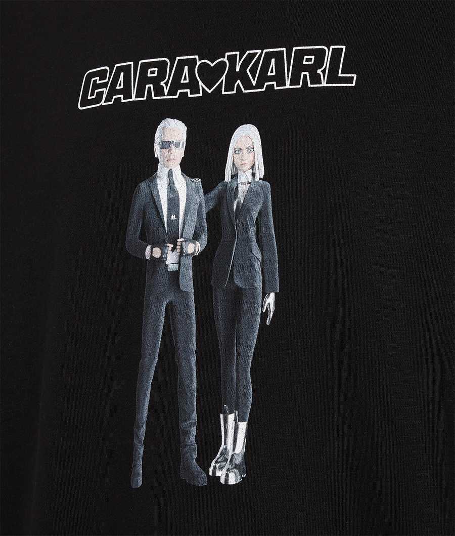 Black Men's Karl Lagerfeld Cara Loves Karl Avatar Sweatshirts | AE453ATEJ