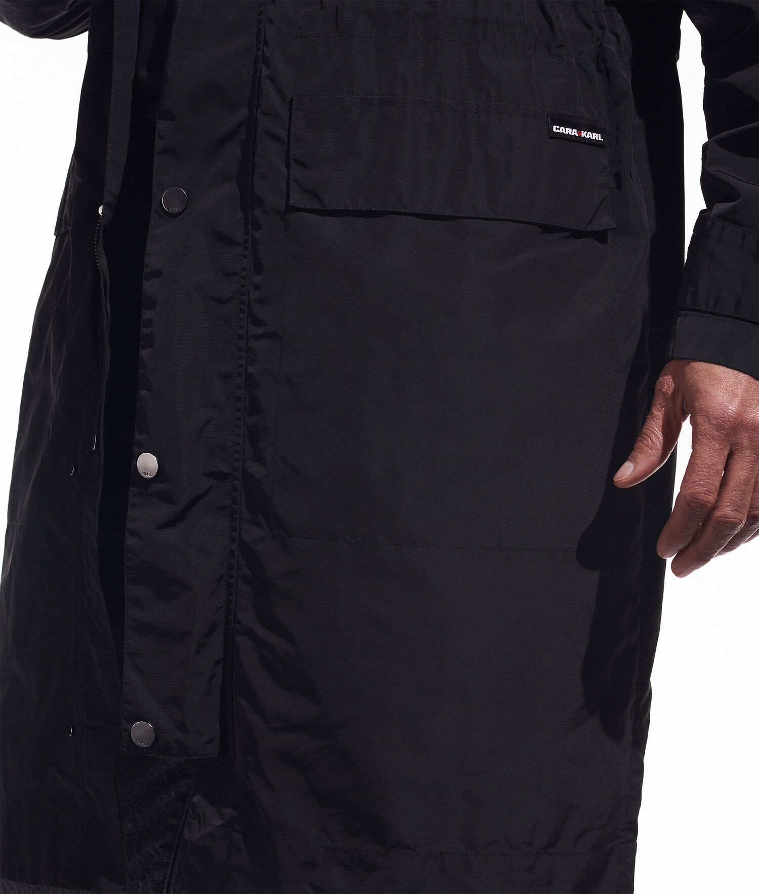 Black Men's Karl Lagerfeld Cara Loves Karl Parka Jackets | AE912UJZF