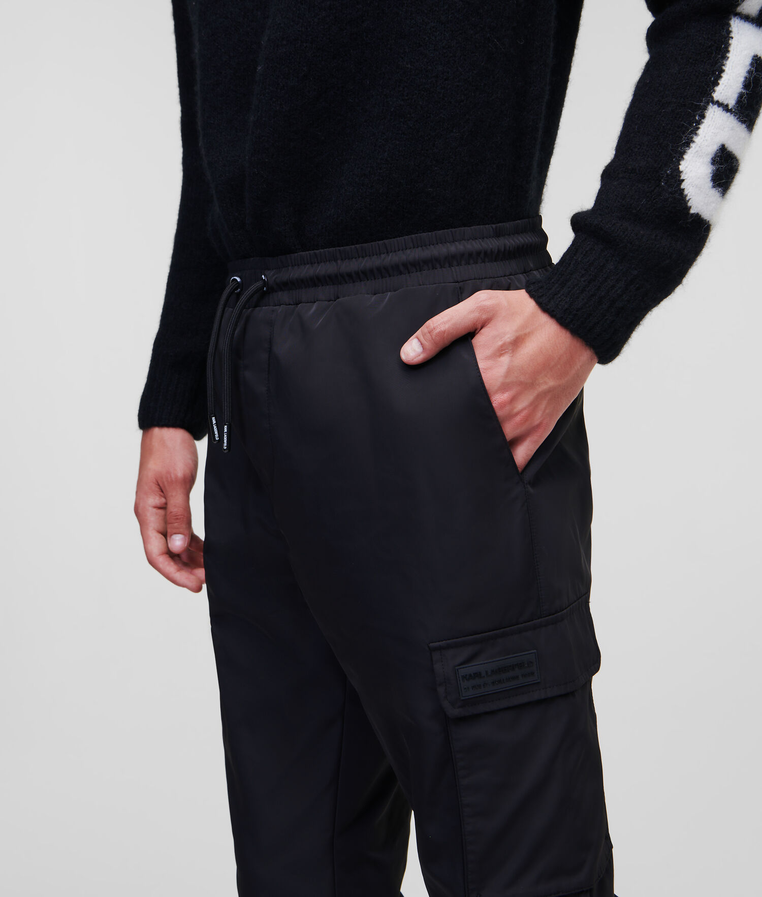 Black Men's Karl Lagerfeld Cargo Pants | AE051RCZD