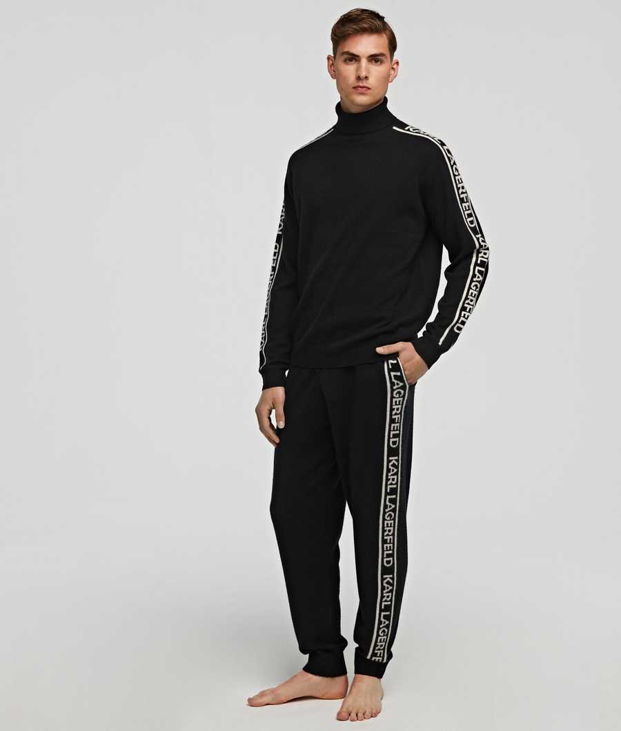 Black Men\'s Karl Lagerfeld Cashmere Sweatpants Loungewear | AE967ZQPS