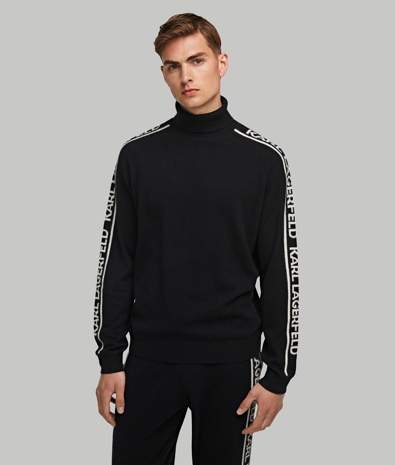 Black Men\'s Karl Lagerfeld Cashmere Turtleneck Sweater Loungewear | AE056PBCQ