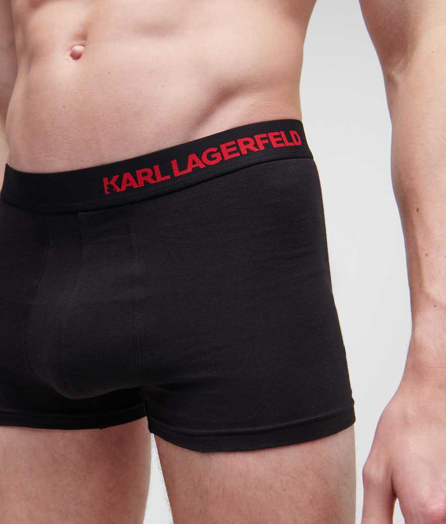 Black Men's Karl Lagerfeld Hip Logo Trunk – 3 Pack Underwear | AE463BOKR