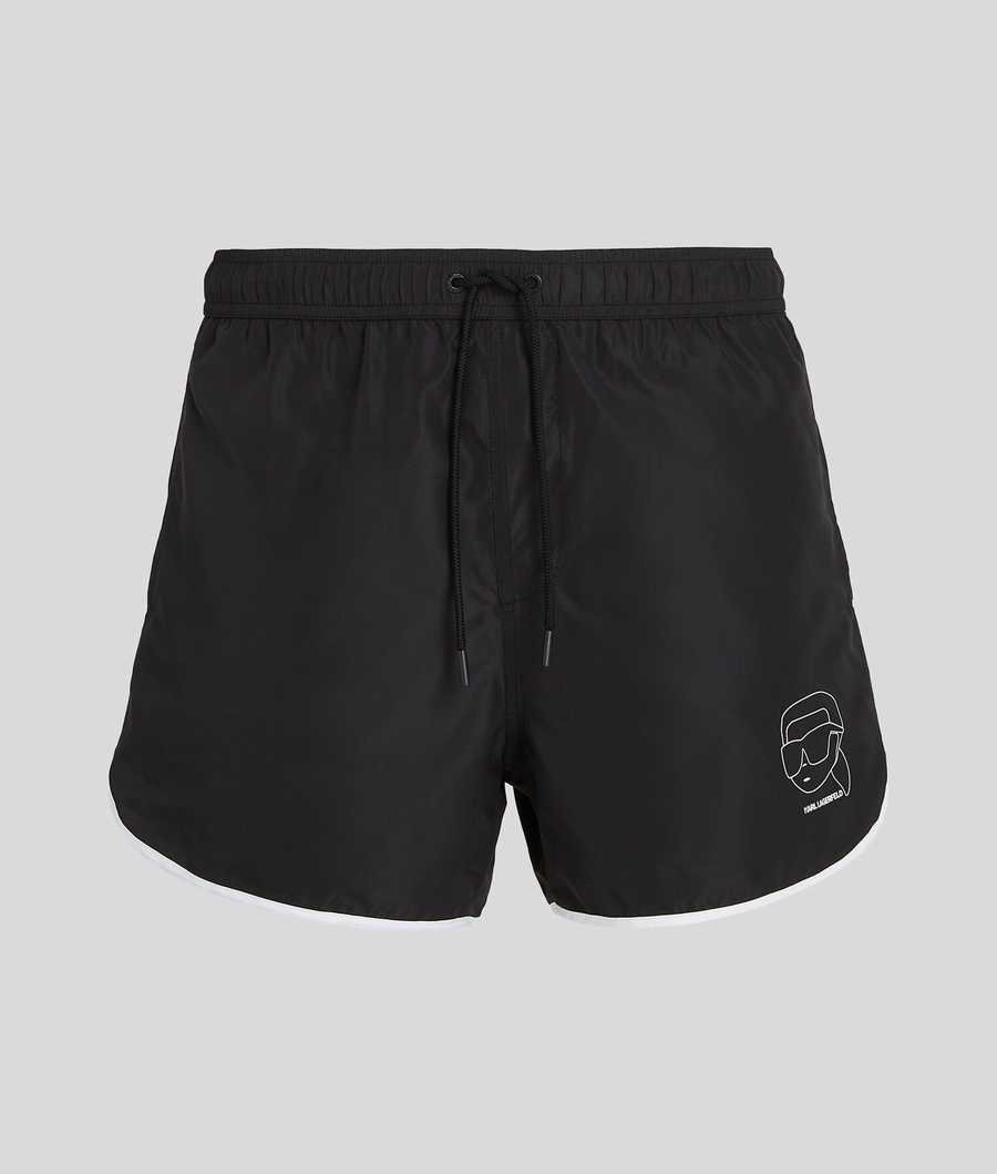 Black Men's Karl Lagerfeld Ikonik 2.0 Board Shorts Beachwear | AE124XSHN