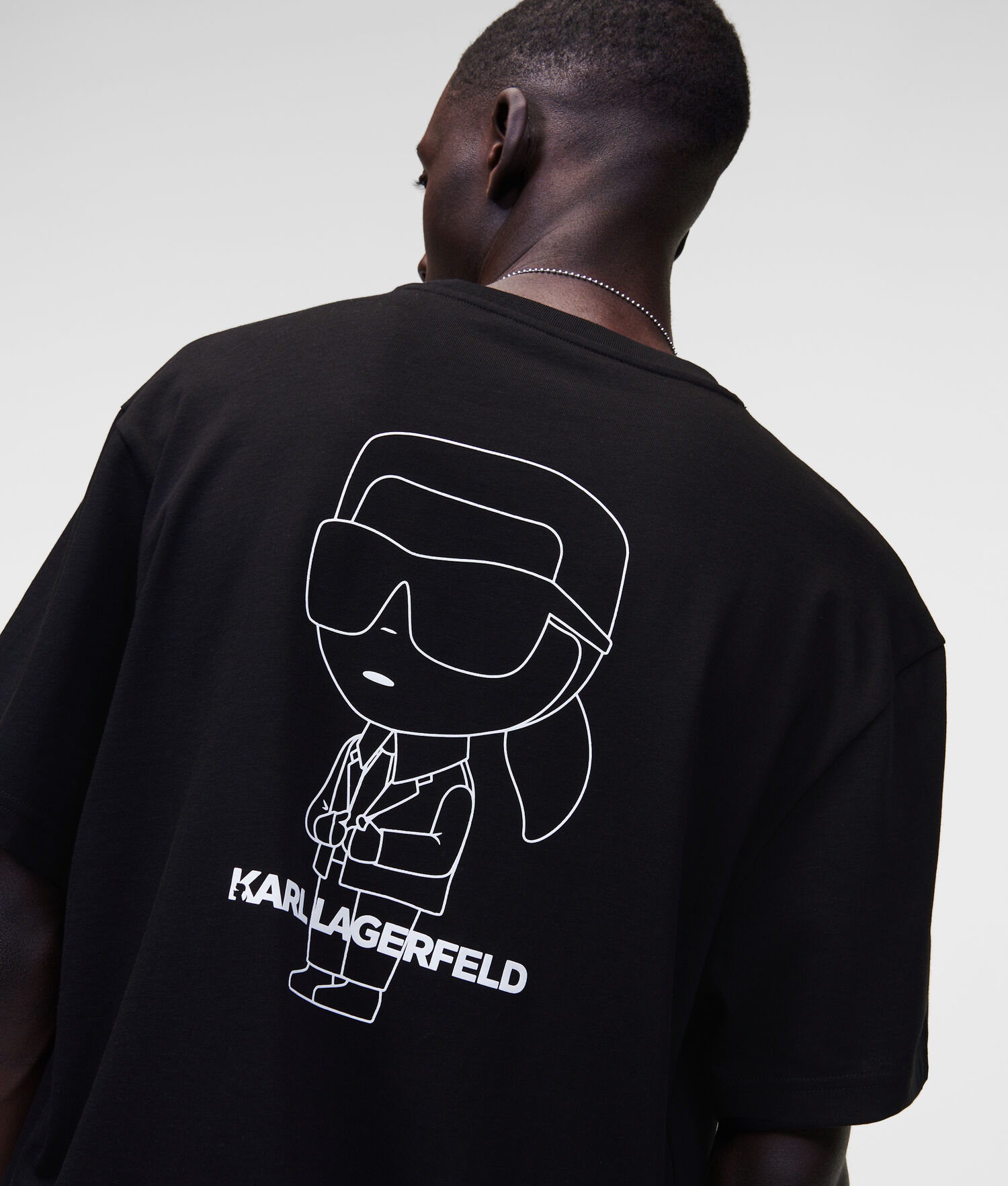 Black Men\'s Karl Lagerfeld Ikonik 2.0 Oversized T-Shirts | AE297IPAV