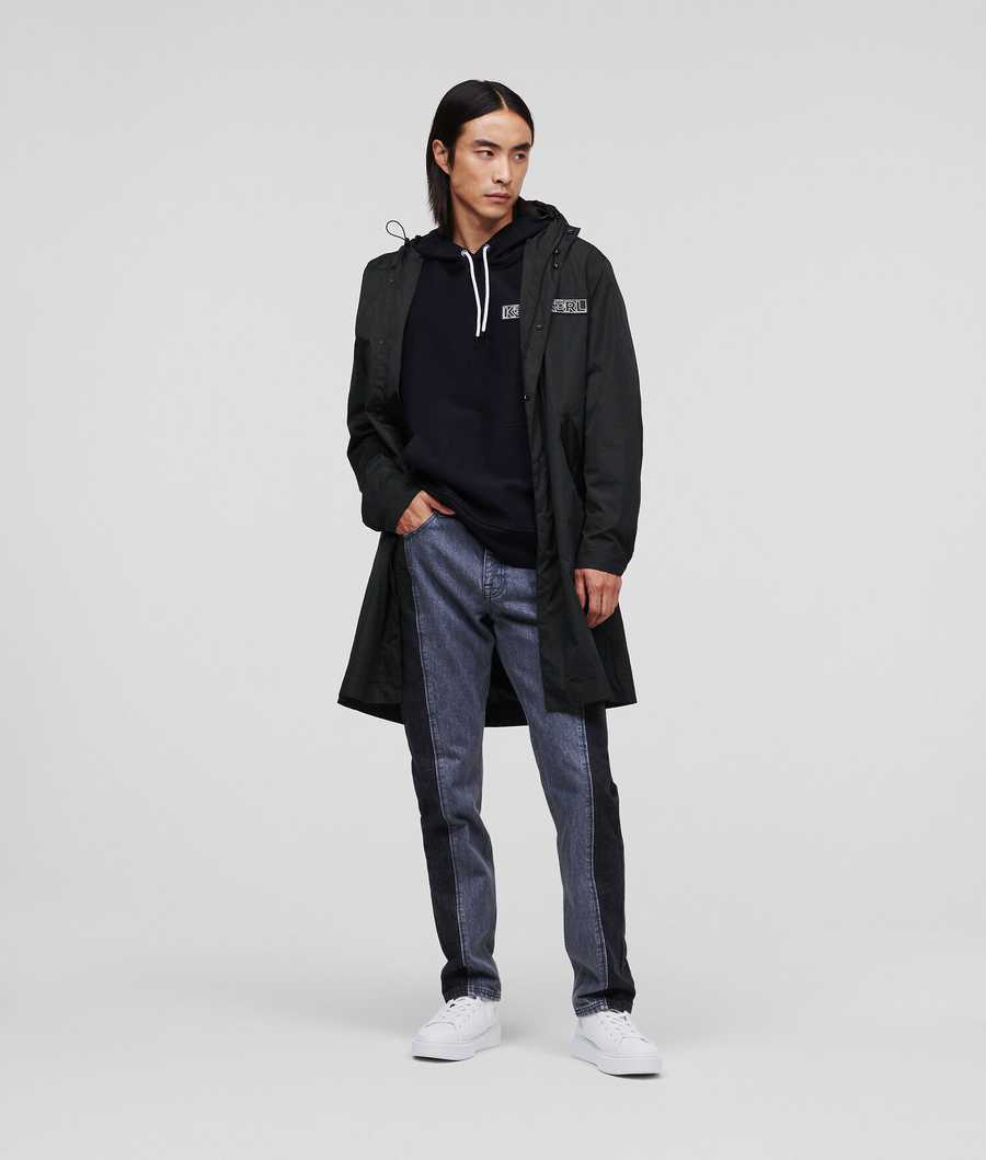 Black Men's Karl Lagerfeld Ikonik 2.0 Parka Jackets | AE902QNFT