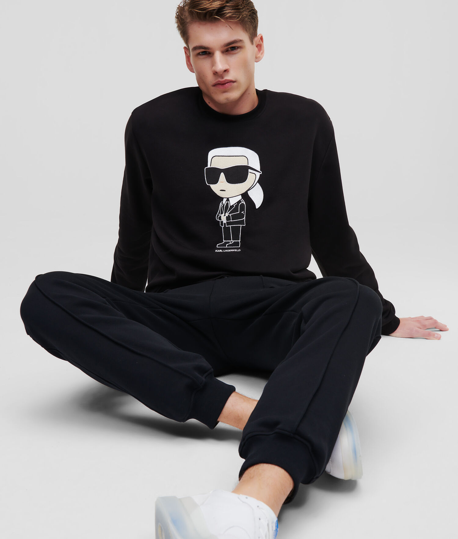 Black Men's Karl Lagerfeld Ikonik 2.0 Sweatshirts | AE059YTSG