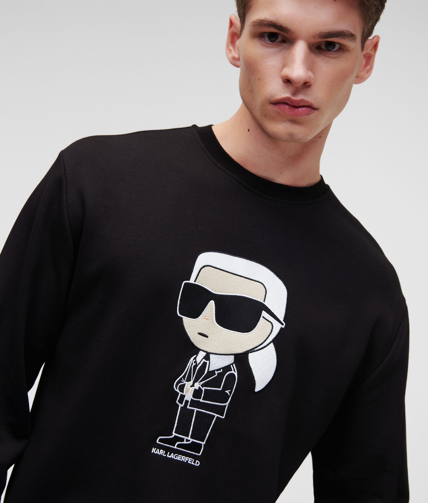 Black Men\'s Karl Lagerfeld Ikonik 2.0 Sweatshirts | AE059YTSG