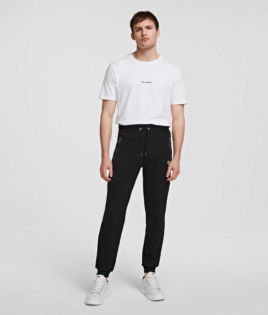 Black Men's Karl Lagerfeld Ikonik Lounge Biker Sweatpants | AE627UFGK