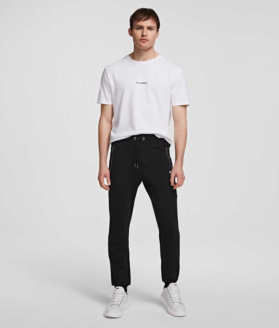 Black Men\'s Karl Lagerfeld Ikonik Lounge Biker Sweatpants | AE627UFGK