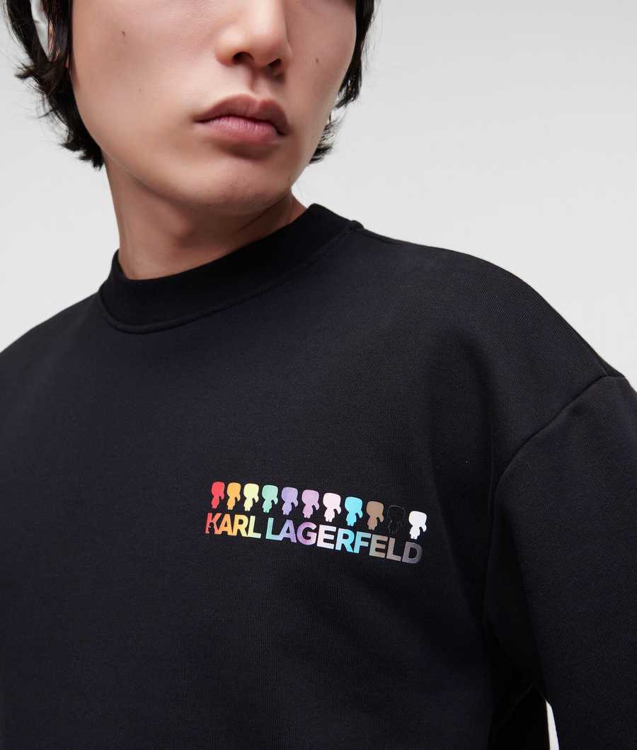 Black Men's Karl Lagerfeld K/Love Circle Artwork Sweatshirts | AE976MUDQ