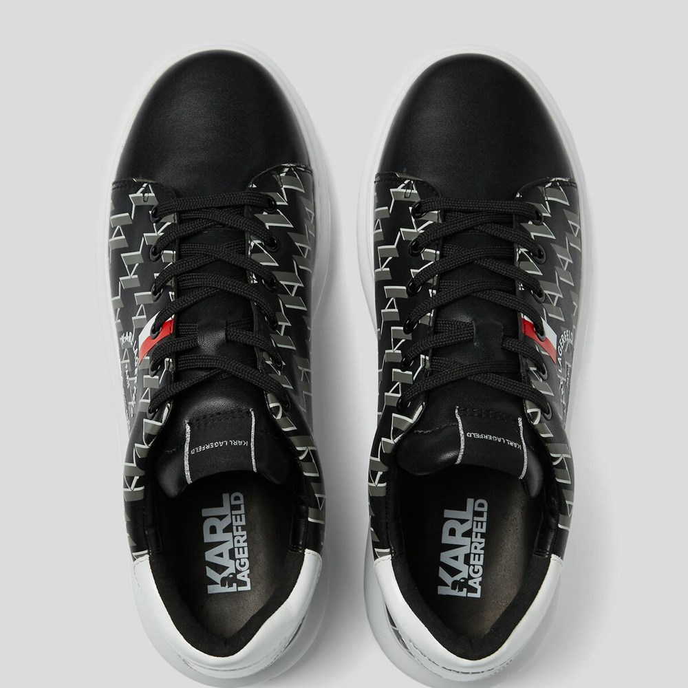 Black Men's Karl Lagerfeld Kapri Maison Karl Logo Sneakers | AE960MKJF