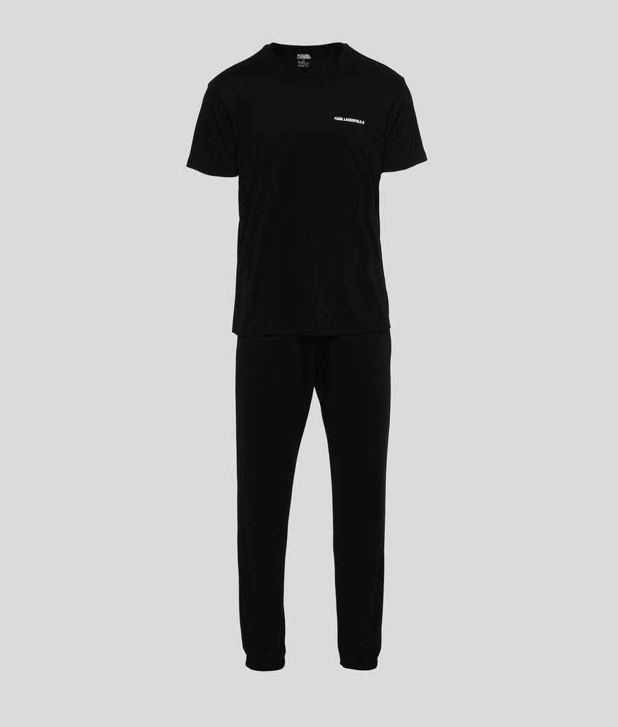 Black Men's Karl Lagerfeld Karl Logo Pajama Set Sleepwear | AE264GJHM