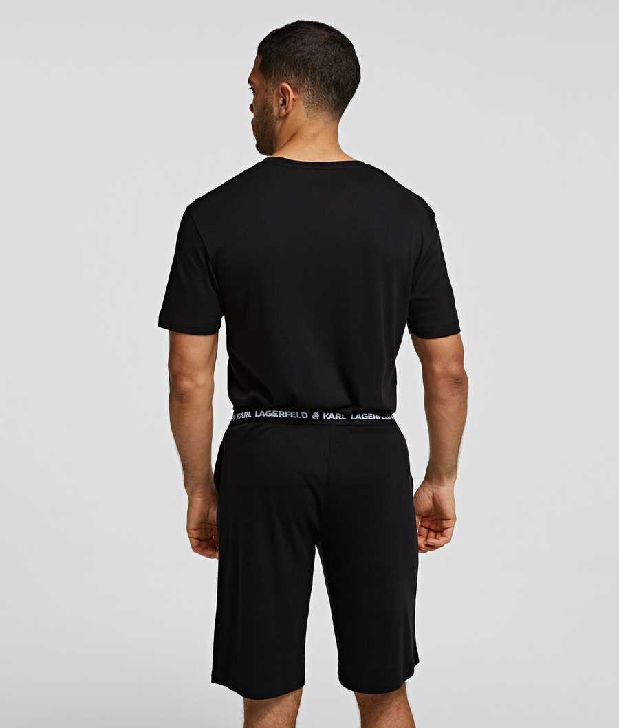 Black Men's Karl Lagerfeld Karl Logo Pajama Bermudas Sleepwear | AE581IVNM