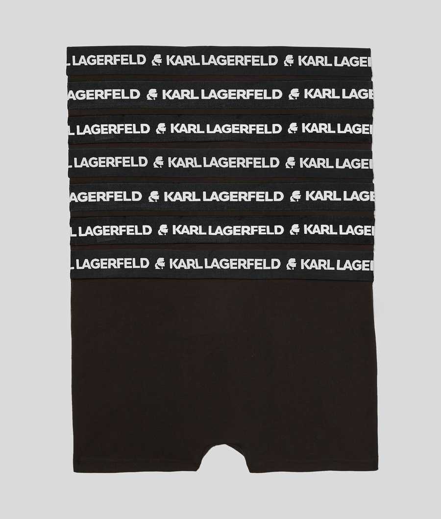 Black Men's Karl Lagerfeld Karl Logo Trunks - 7 Pack Underwear | AE143DALQ