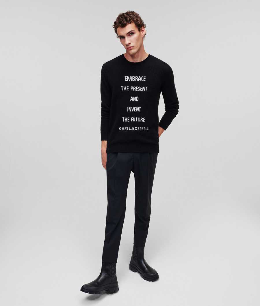 Black Men's Karl Lagerfeld Karl Printed Knitwear | AE981QPEW